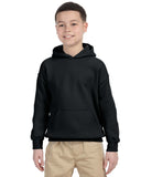 Gildan-G185B-Youth Heavy Blend 8 oz 50/50 Hooded Sweatshirt-BLACK