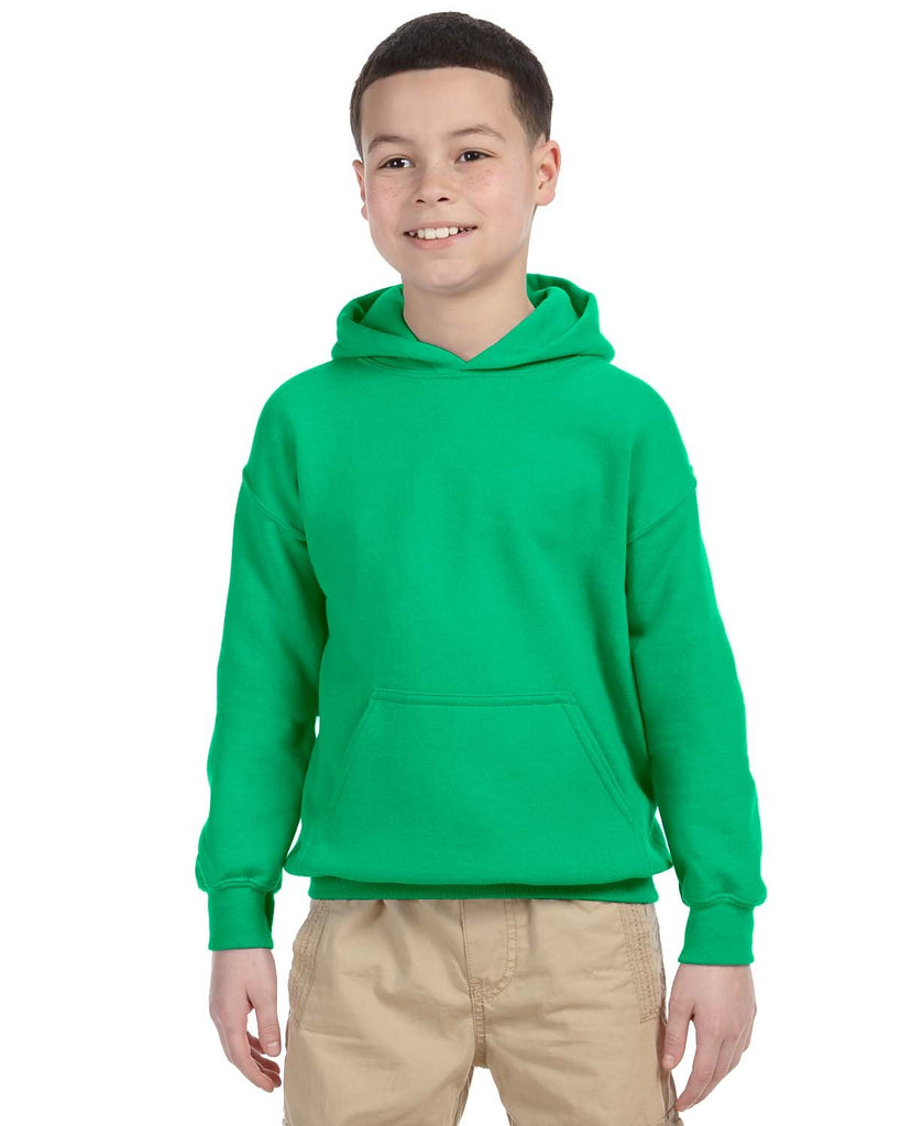 Gildan-G185B-Youth Heavy Blend 8 oz 50/50 Hooded Sweatshirt-IRISH GREEN