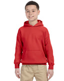 Gildan-G185B-Youth Heavy Blend 8 oz 50/50 Hooded Sweatshirt-RED