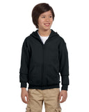 Gildan-G186B-Youth Heavy Blend 8 oz 50/50 Full-Zip Hooded Sweatshirt-BLACK