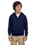 Gildan-G186B-Youth Heavy Blend 8 oz 50/50 Full-Zip Hooded Sweatshirt-NAVY