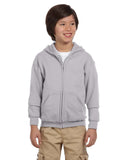 Gildan-G186B-Youth Heavy Blend 8 oz 50/50 Full-Zip Hooded Sweatshirt-SPORT GREY