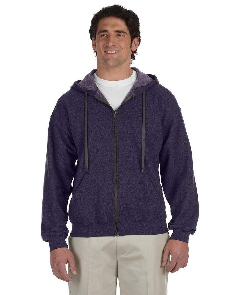 Gildan-G187-Adult Heavy Blend Vintage Full-Zip Hooded Sweatshirt-BLACKBERRY