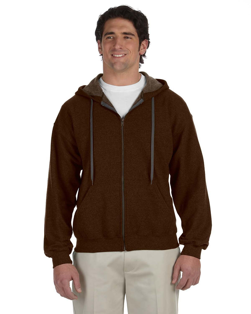 Gildan-G187-Adult Heavy Blend Vintage Full-Zip Hooded Sweatshirt-RUSSET
