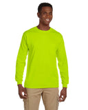 Gildan-G241-Adult Ultra Cotton Long-Sleeve Pocket T-Shirt-SAFETY GREEN