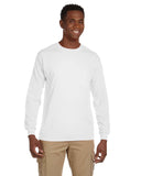 Gildan-G241-Adult Ultra Cotton Long-Sleeve Pocket T-Shirt-WHITE