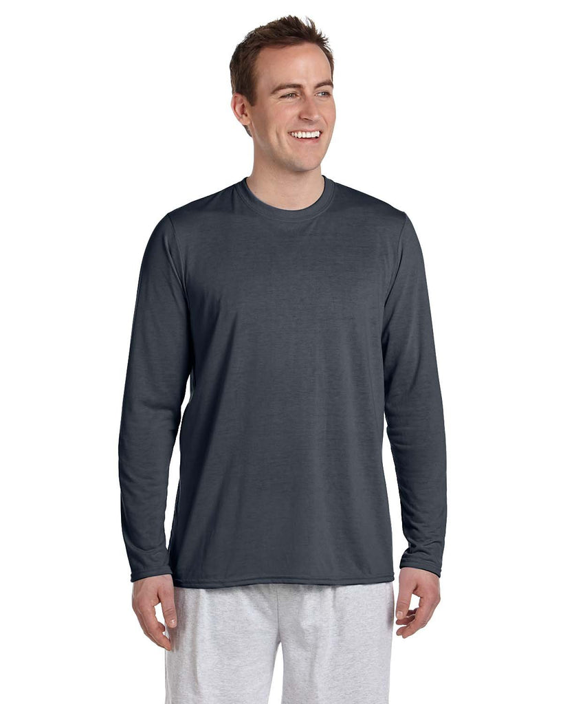 Gildan-G424-Adult Performance Long-Sleeve T-Shirt-CHARCOAL