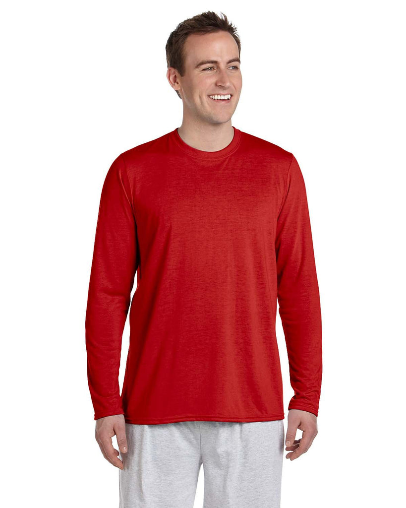 Gildan-G424-Adult Performance Long-Sleeve T-Shirt-RED