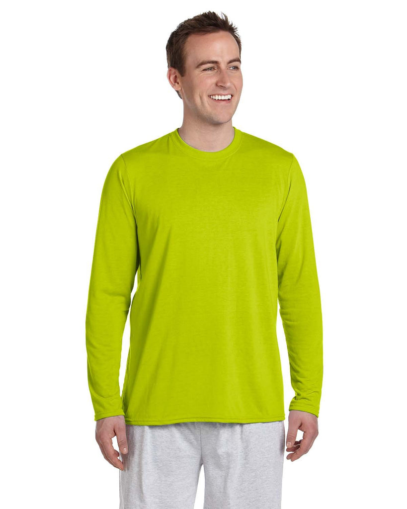 Gildan-G424-Adult Performance Long-Sleeve T-Shirt-SAFETY GREEN
