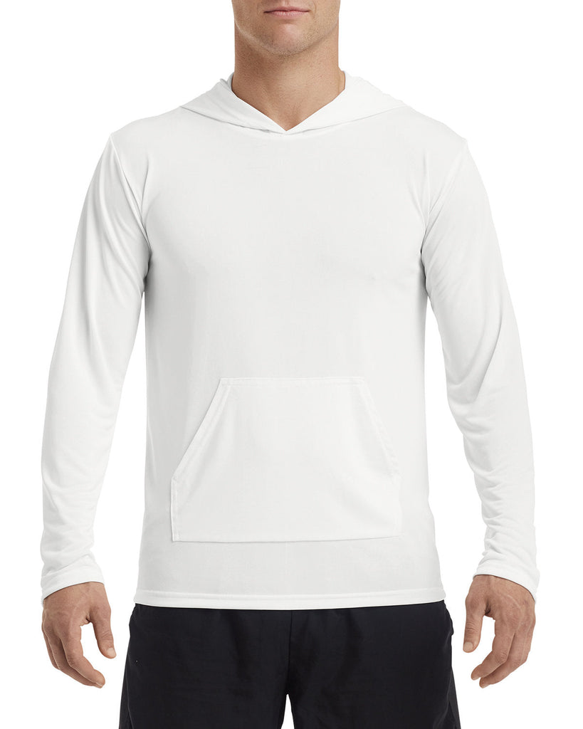 Gildan-G465-Adult Performance Hooded T-Shirt-WHITE