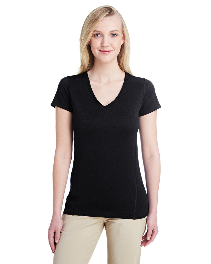 Gildan-G47V-Ladies Performance V-Neck Tech T-Shirt-BLACK