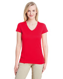 Gildan-G47V-Ladies Performance V-Neck Tech T-Shirt-RED