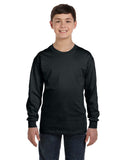 Gildan-G540B-Youth Heavy Cotton Long-Sleeve T-Shirt-BLACK