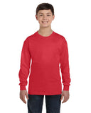 Gildan-G540B-Youth Heavy Cotton Long-Sleeve T-Shirt-RED