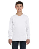 Gildan-G540B-Youth Heavy Cotton Long-Sleeve T-Shirt-WHITE