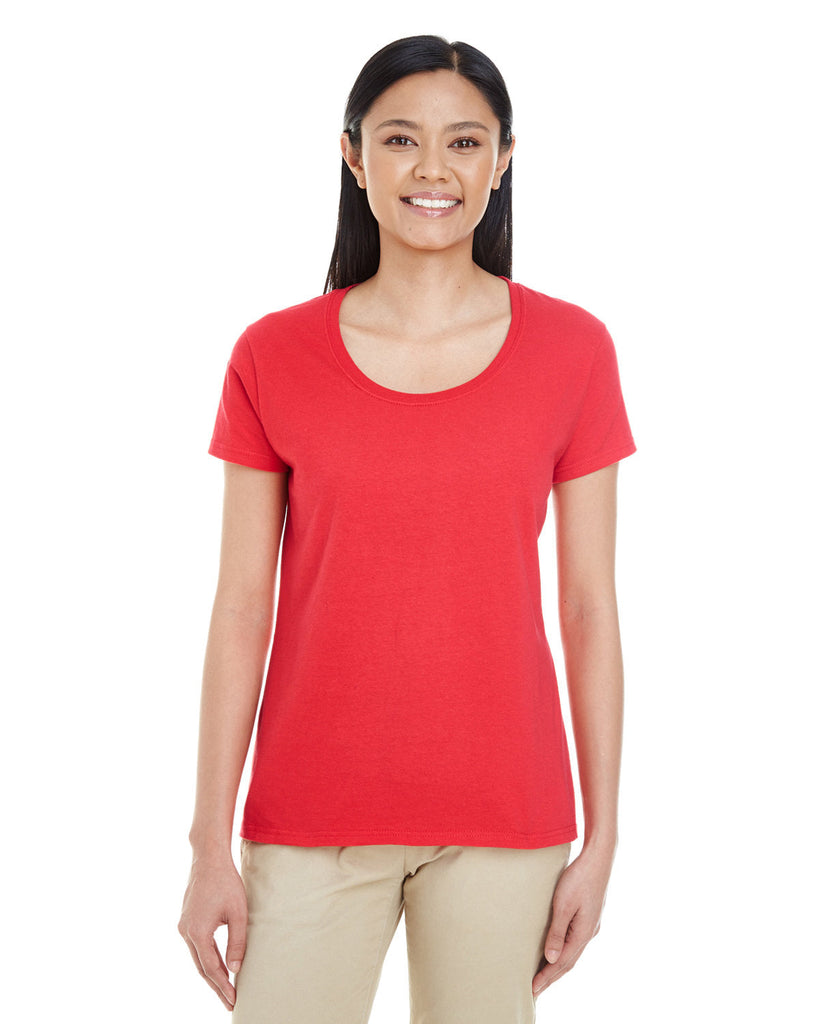 Gildan-G6455L-Ladies Softstyle Deep Scoop T-Shirt-RED