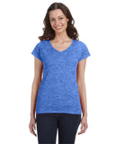 Gildan-G64VL-Ladies SoftStyle Fitted V-Neck T-Shirt-HEATHER ROYAL
