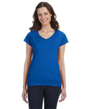 Gildan-G64VL-Ladies SoftStyle Fitted V-Neck T-Shirt-ROYAL BLUE