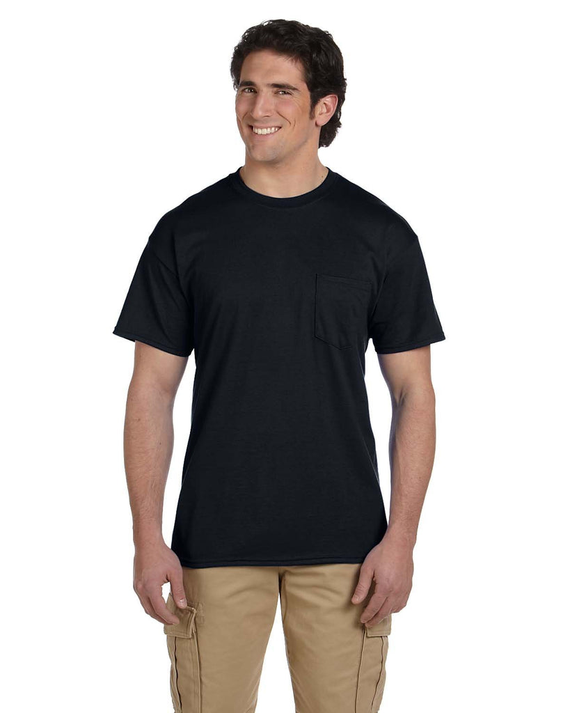 Gildan-G830-Adult 50/50 Pocket T-Shirt-BLACK