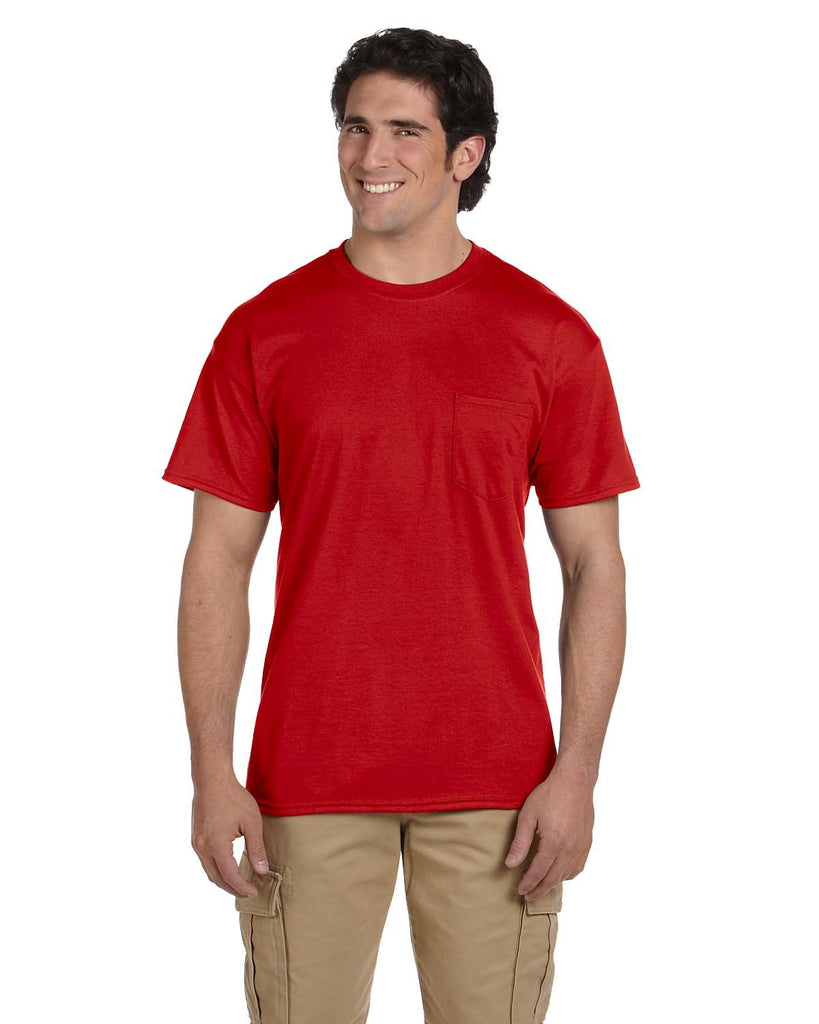 Gildan-G830-Adult 50/50 Pocket T-Shirt-RED