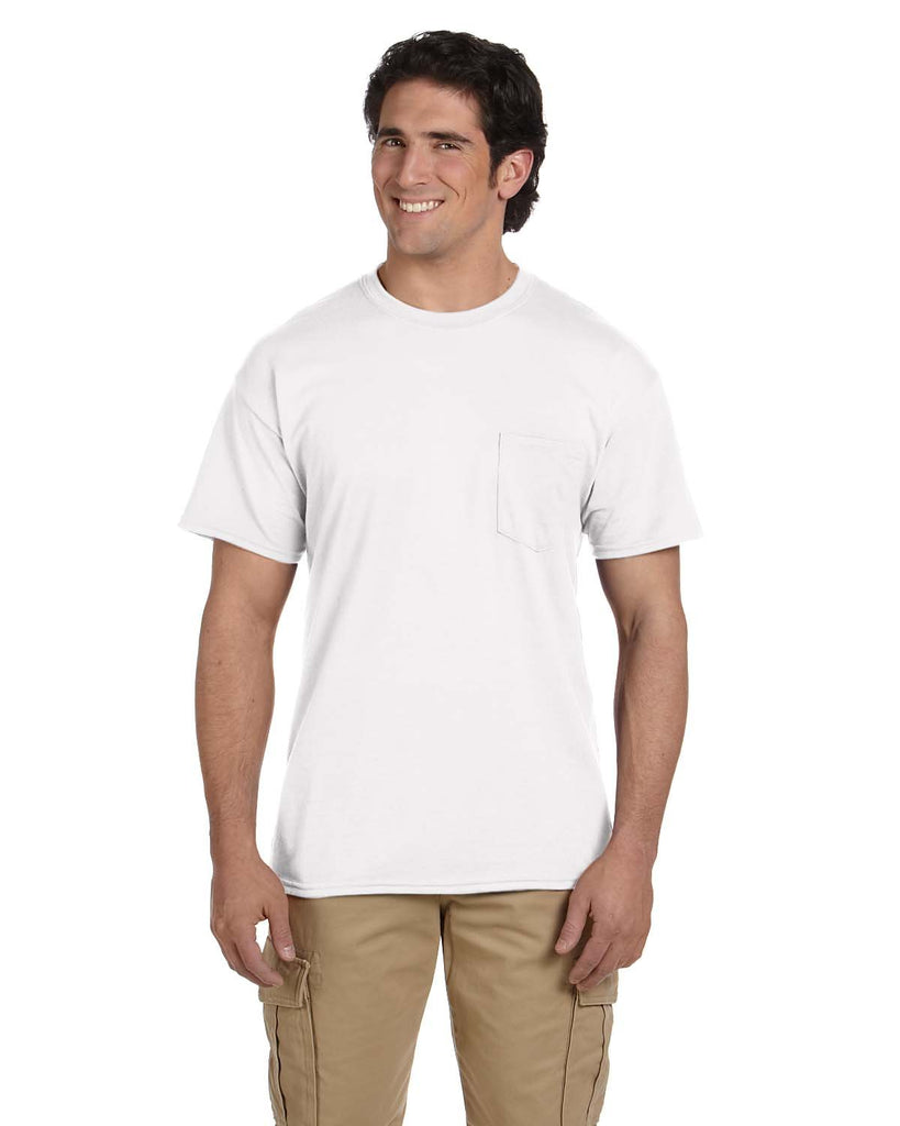 Gildan-G830-Adult 50/50 Pocket T-Shirt-WHITE