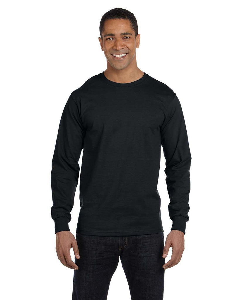 Gildan-G840-Adult 50/50 Long-Sleeve T-Shirt-BLACK