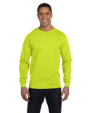 Gildan-G840-Adult 50/50 Long-Sleeve T-Shirt-SAFETY GREEN