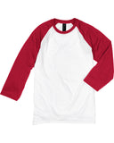 Hanes-42BA-Mens 4.5 oz 60/40 Ringspun Cotton/Polyester X-Temp Baseball T-Shirt-WHITE/ DEEP RED