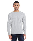 Hanes-42L0-Mens 4.5 oz 60/40 Ringspun Cotton/Polyester X-Temp Long-Sleeve T-Shirt-LIGHT STEEL