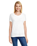Hanes-42VT-Ladies Perfect-T Triblend V-Neck T-shirt-SOL WHITE TRBLND