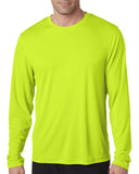 Hanes-482L-Adult Cool DRI with FreshIQ Long-Sleeve Performance T-Shirt-SAFETY GREEN