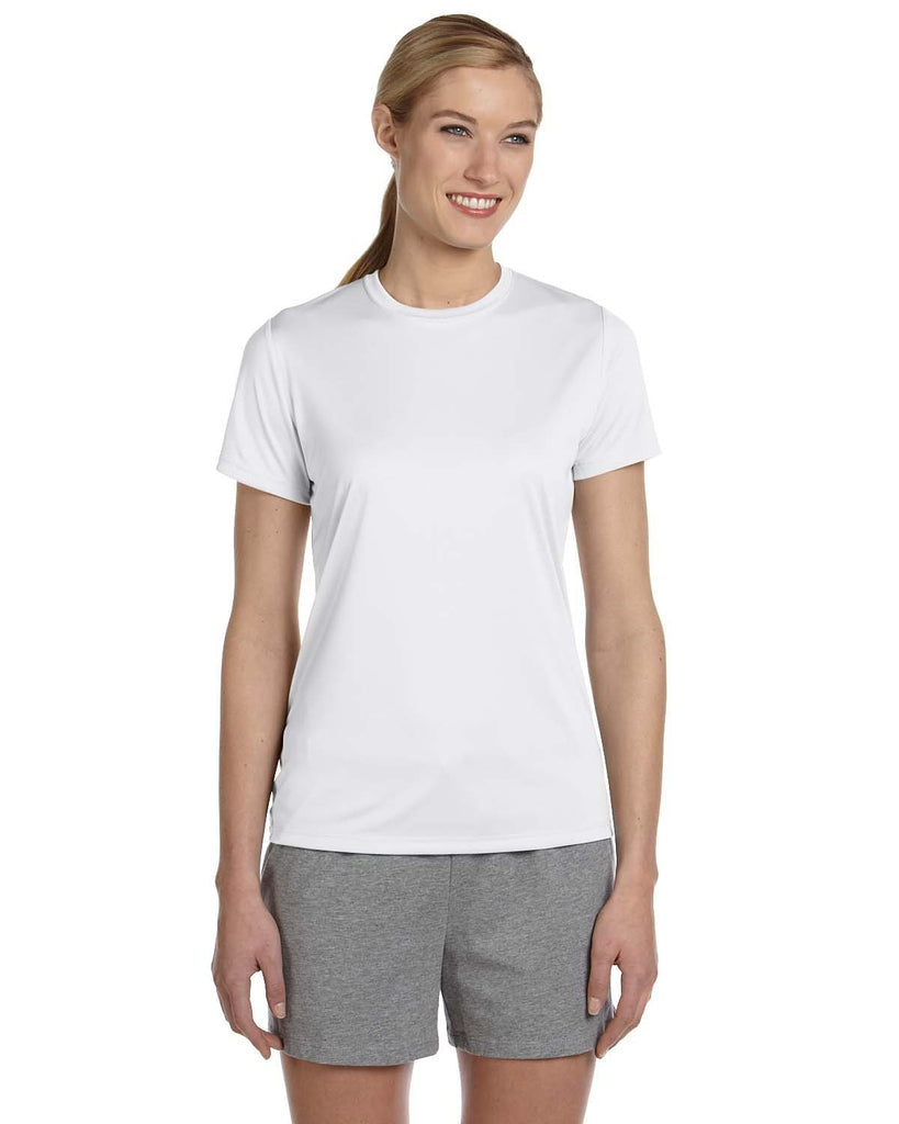 Hanes-4830-Ladies Cool DRI with FreshIQ Performance T-Shirt-WHITE
