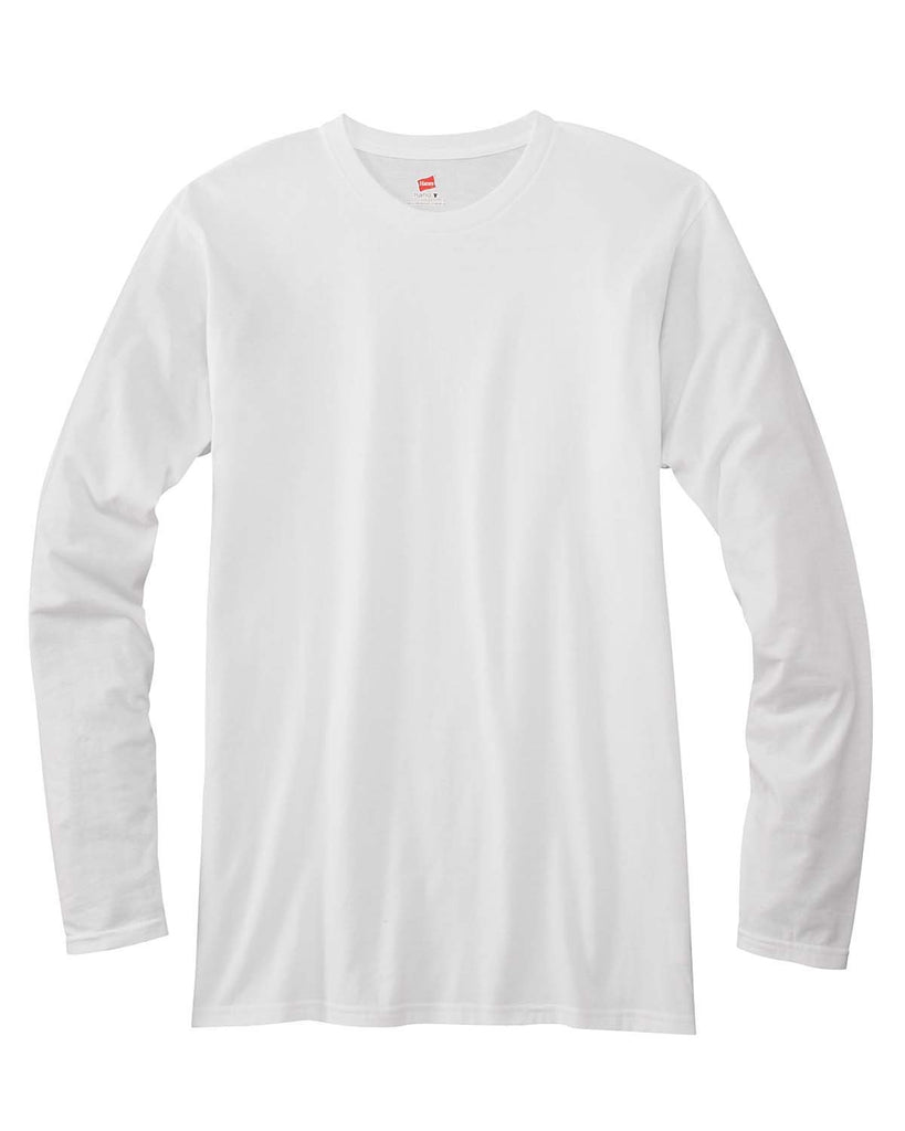 Hanes-498L-Adult Perfect-T Long-Sleeve T-Shirt-WHITE
