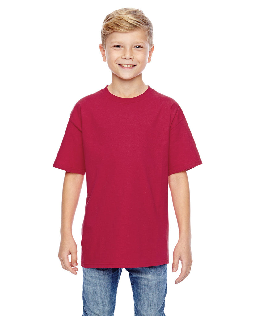 Hanes-498Y-Youth Perfect-T T-Shirt-DEEP RED