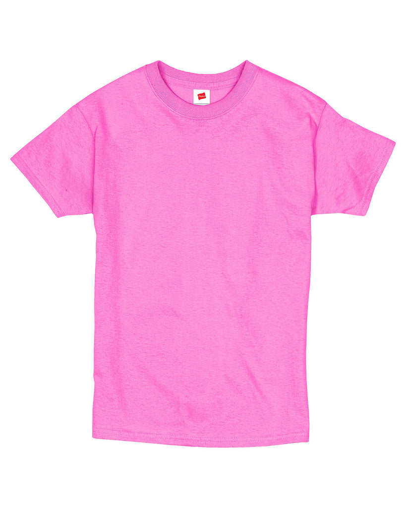 Hanes-5480-Youth Essential-T T-Shirt-SAFETY PINK