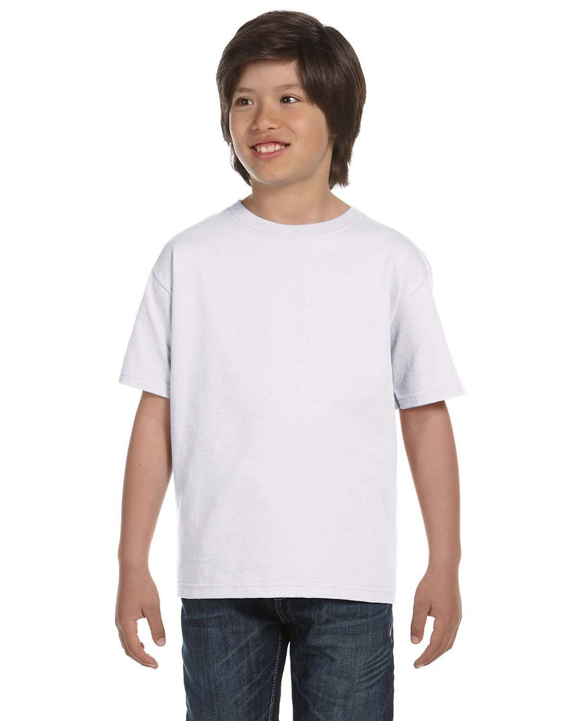 Hanes-5480-Youth Essential-T T-Shirt-WHITE