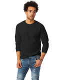 Hanes-5586-Adult Authentic-T Long-Sleeve T-Shirt-BLACK