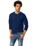 Hanes-5586-Adult Authentic-T Long-Sleeve T-Shirt-NAVY