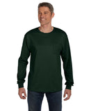 Hanes-5596-Mens Authentic-T Long-Sleeve Pocket T-Shirt-DEEP FOREST