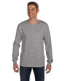 Hanes-5596-Mens Authentic-T Long-Sleeve Pocket T-Shirt-LIGHT STEEL