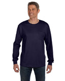 Hanes-5596-Mens Authentic-T Long-Sleeve Pocket T-Shirt-NAVY