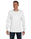 Hanes-5596-Mens Authentic-T Long-Sleeve Pocket T-Shirt-WHITE