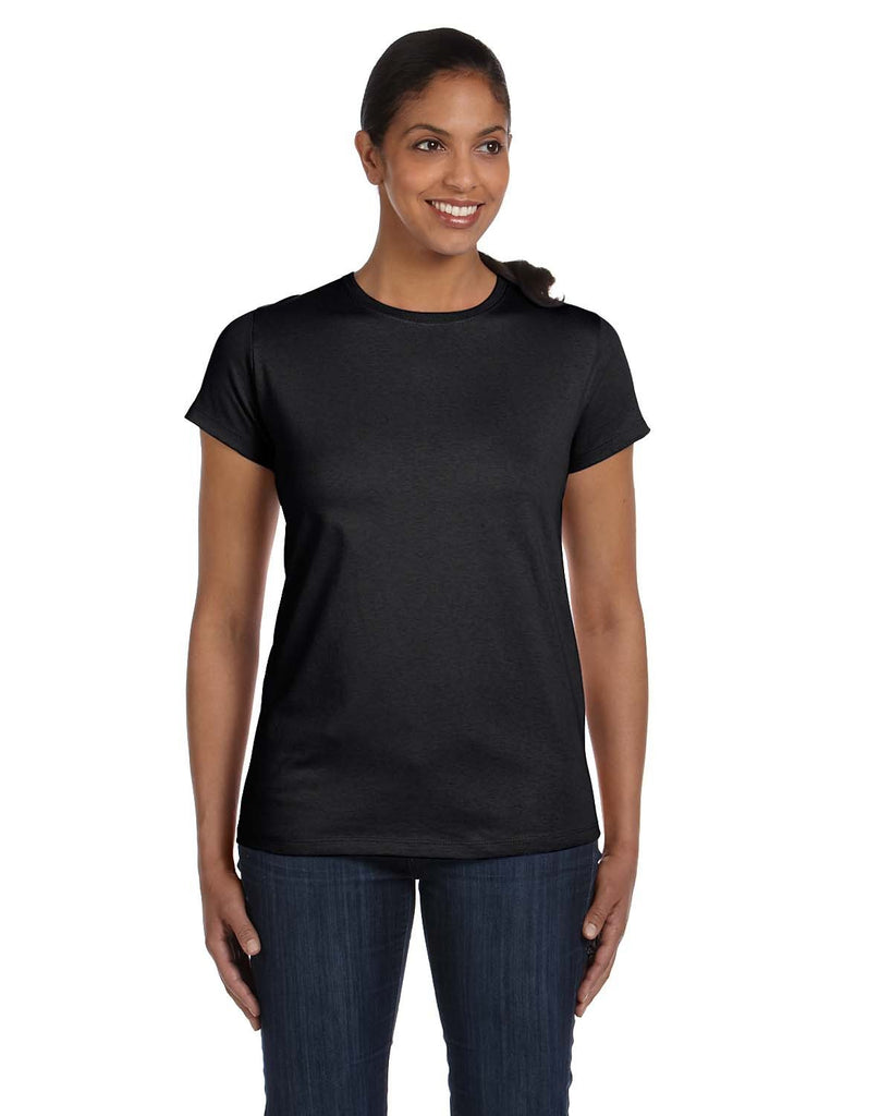 Hanes-5680-Ladies Essential-T T-Shirt-BLACK