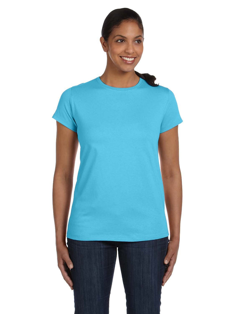 Hanes-5680-Ladies Essential-T T-Shirt-BLUE HORIZON
