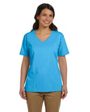 Hanes-5780-Ladies Essential-T V-Neck T-Shirt-AQUATIC BLUE