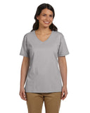 Hanes-5780-Ladies Essential-T V-Neck T-Shirt-LIGHT STEEL