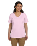 Hanes-5780-Ladies Essential-T V-Neck T-Shirt-PALE PINK