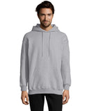 Hanes-F170-Adult 9.7 oz. Ultimate Cotton 90/10 Pullover Hooded Sweatshirt-OXFORD GRAY