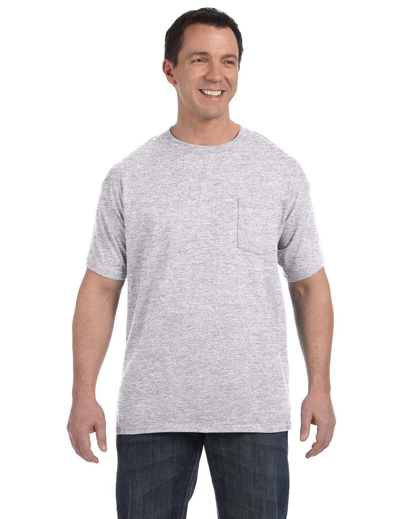 Hanes-H5590-Mens Authentic-T Pocket T-Shirt-ASH