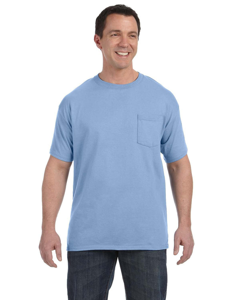 Hanes-H5590-Mens Authentic-T Pocket T-Shirt-LIGHT BLUE